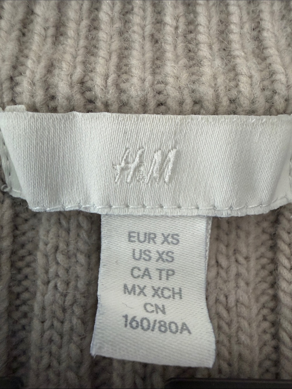 Ribbed V-Neck Oversized SweaterVest in Taupe - Picture 2 of 7